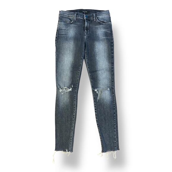 J Brand Nemesis Mid-Rise Distressed Super Skinny Jeans Womens Size 27 - Picture 1 of 10